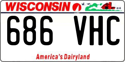 WI license plate 686VHC