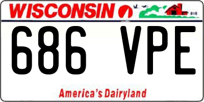 WI license plate 686VPE