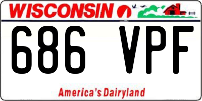 WI license plate 686VPF