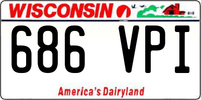 WI license plate 686VPI