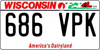 WI license plate 686VPK