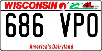 WI license plate 686VPO
