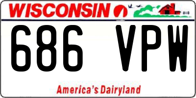 WI license plate 686VPW