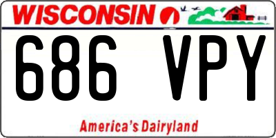 WI license plate 686VPY