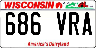 WI license plate 686VRA