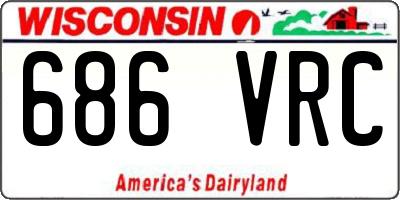 WI license plate 686VRC