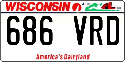 WI license plate 686VRD