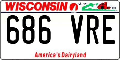 WI license plate 686VRE
