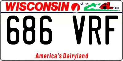WI license plate 686VRF