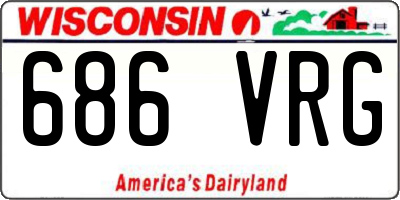 WI license plate 686VRG