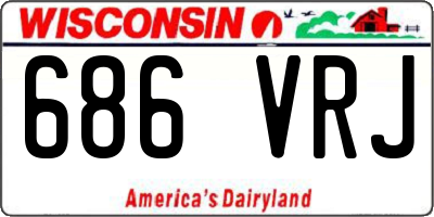 WI license plate 686VRJ