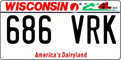 WI license plate 686VRK