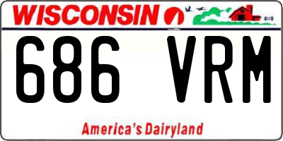 WI license plate 686VRM