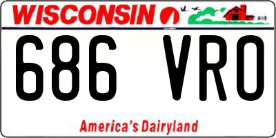 WI license plate 686VRO