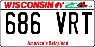 WI license plate 686VRT