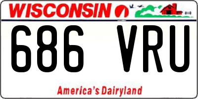 WI license plate 686VRU