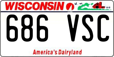 WI license plate 686VSC