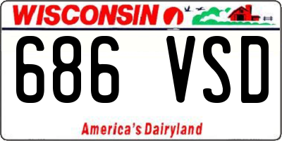WI license plate 686VSD