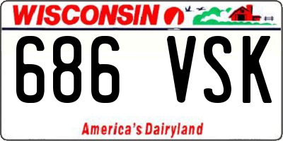 WI license plate 686VSK