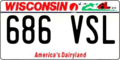 WI license plate 686VSL