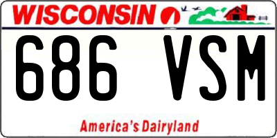 WI license plate 686VSM