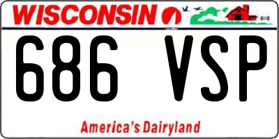 WI license plate 686VSP
