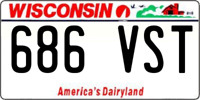 WI license plate 686VST