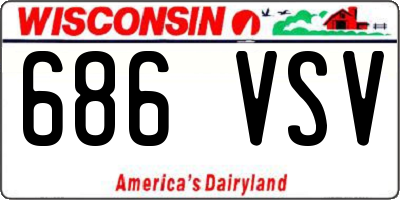 WI license plate 686VSV