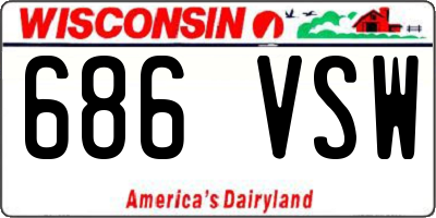 WI license plate 686VSW