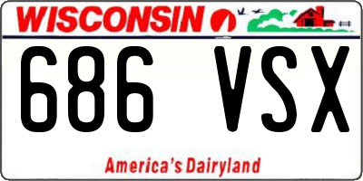 WI license plate 686VSX