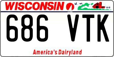 WI license plate 686VTK