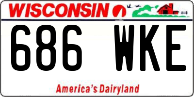 WI license plate 686WKE
