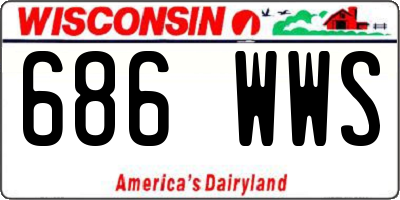 WI license plate 686WWS