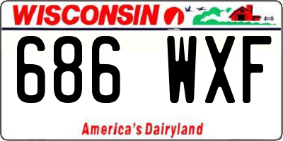 WI license plate 686WXF