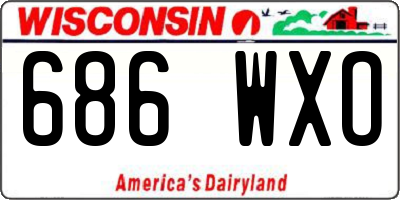 WI license plate 686WXO