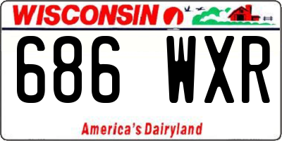 WI license plate 686WXR