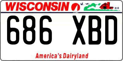 WI license plate 686XBD