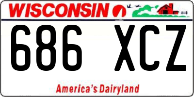 WI license plate 686XCZ