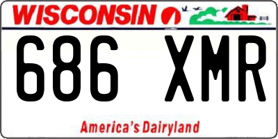 WI license plate 686XMR