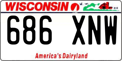 WI license plate 686XNW