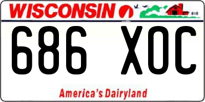 WI license plate 686XOC