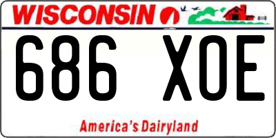 WI license plate 686XOE