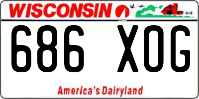 WI license plate 686XOG