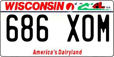 WI license plate 686XOM