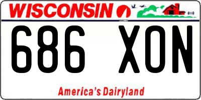 WI license plate 686XON
