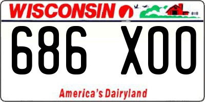 WI license plate 686XOO