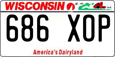 WI license plate 686XOP