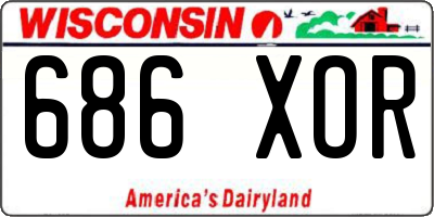 WI license plate 686XOR