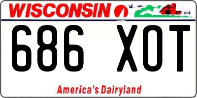 WI license plate 686XOT