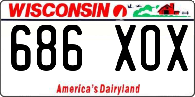 WI license plate 686XOX